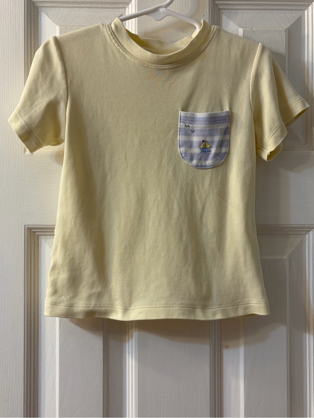 Squiggles by Charlie Light Yellow Boys' Shirt w/Boat Embroidered Pocket Size 3T